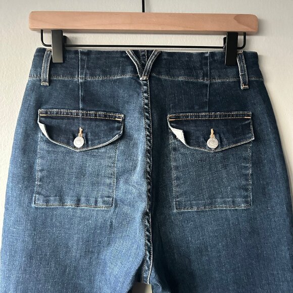 Veronica Beard Arya High Rise Straight Jeans Bright Blue Denim Women's Size 27 - Picture 4 of 9